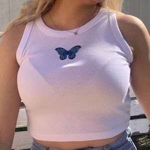 Petite Butterfly Crop Top